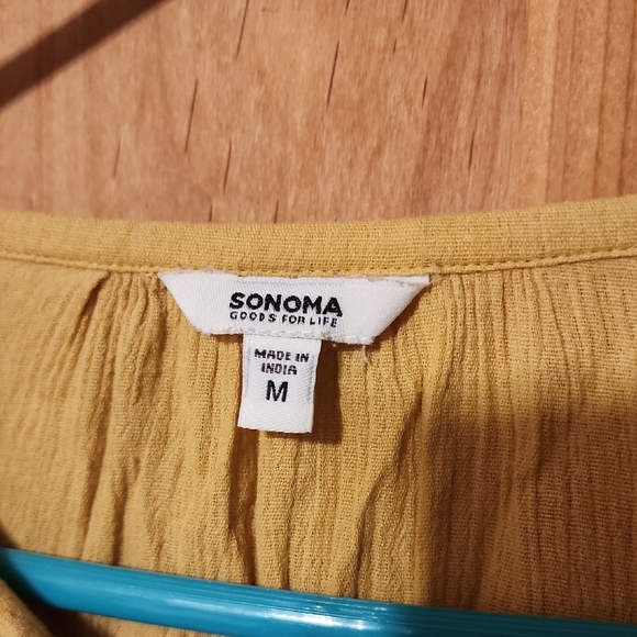 Sonoma Mustard Tunic with Purple Floral Embroidery - Picture 3 of 6